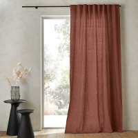 Штора Из осветленного льна со шторной лентой Private 140 x 180 см каштановый AM.PM  фото, kupilegko.ru